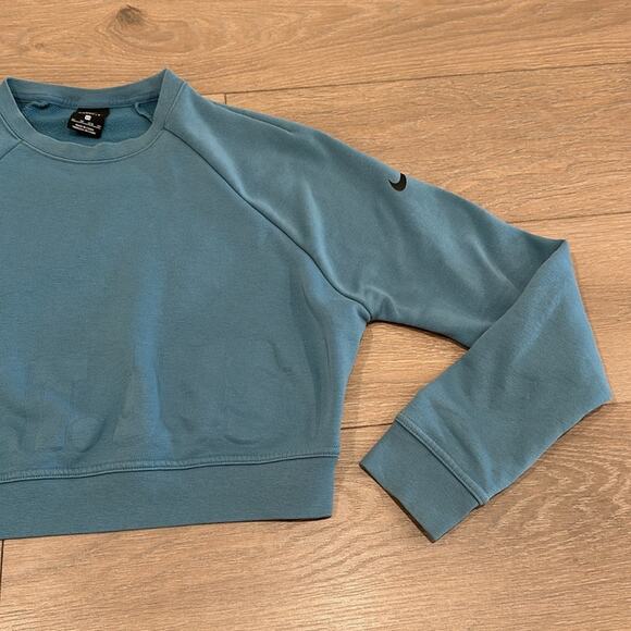 NIKE Blue Dri-Fit Crew Neck Puffy Imprinted Just Do It Pullover Sweatshirt Sz XS - Picture 4 of 10